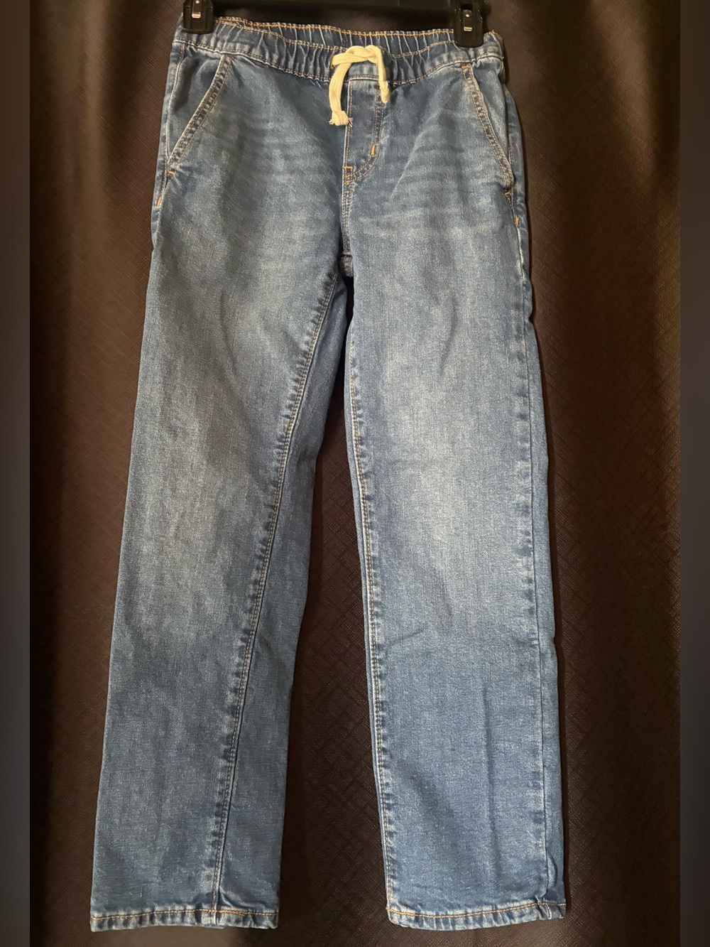 Old Navy Boys Size 8 Straight Leg Jeans Blue Denim Drawstring